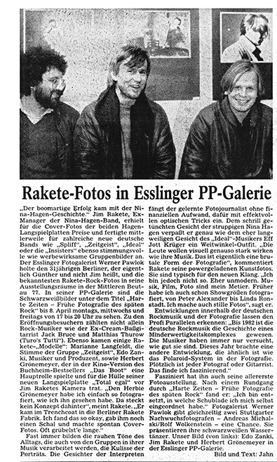 Jim Rakete Press 3 Jim Rakete, PP Galerie, Werner Pawlok